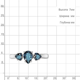 Кольцо Аквамарин - Серебро 925, Топаз лондон (арт. 65022208.5)