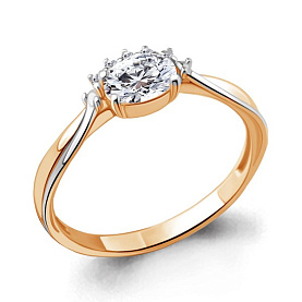 Кольцо Аквамарин - Серебро 925, Фианит (арт. 67147А.6)