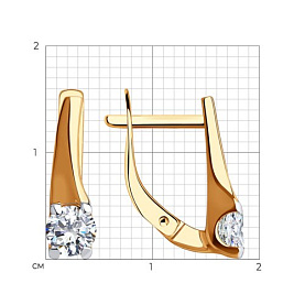 Серьги SOKOLOV - Золото 585, Фианит (арт. 51-120-00943-1)
