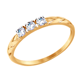 Кольцо SOKOLOV - Золото 375, Фианит (арт. 017516-4)