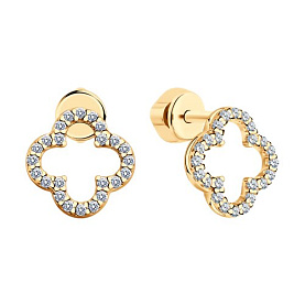 Серьги SOKOLOV - Серебро 925, Фианит (арт. 93022436)