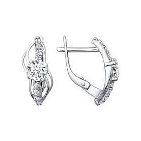 Серьги SOKOLOV - Серебро 925, Фианит (арт. 94020401)