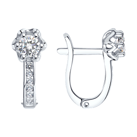 Серьги SOKOLOV - Серебро 925, Фианит (арт. 94021479)