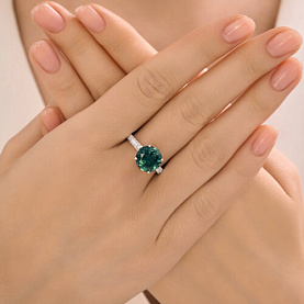 Кольцо SOKOLOV - Серебро 925, Синтетический кварц , Фианит (арт. 92014682)