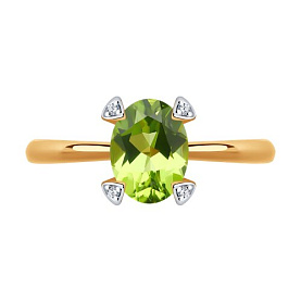 Кольцо Diamant - Золото 585, Фианит, Хризолит (арт. 51-310-01968-3)