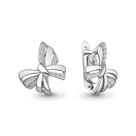 Серьги Аквамарин - Серебро 925, Фианит (арт. 401054А.5)