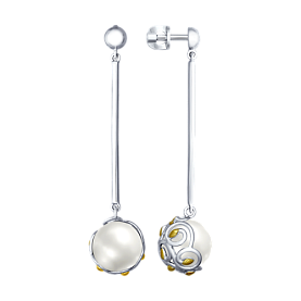 Серьги SOKOLOV - Серебро 925, Жемчуг культивированный (арт. 94022647)