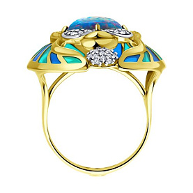 Кольцо Diamant - Серебро 925, Синтетический опал , Фианит, Эмаль (арт. 93-310-01804-1)