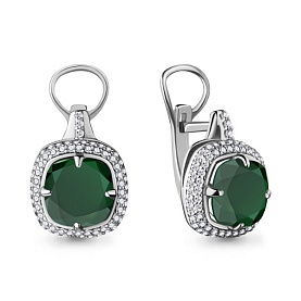 Серьги Аквамарин - Серебро 925, Фианит (арт. 4442309А.5)