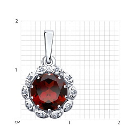 Подвеска SOKOLOV - Серебро 925, Гранат, Фианит (арт. 92030486)