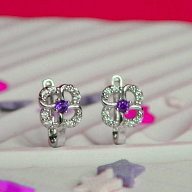 Серьги Галатея - Серебро 925, Фианит (арт. 3272.5)