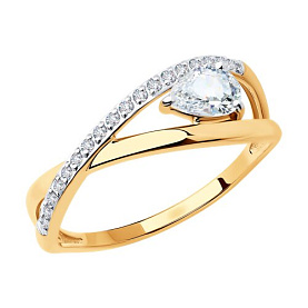Кольцо SOKOLOV - Золото 375, Фианит (арт. 018798-4)
