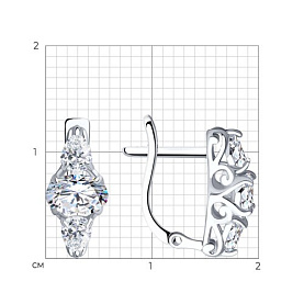 Серьги SOKOLOV - Серебро 925, Фианит (арт. 94022296)