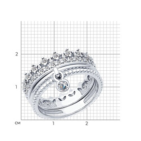 Кольцо SOKOLOV - Серебро 925, Фианит (арт. 94012405)