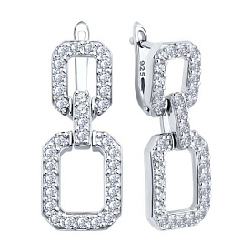 Серьги SOKOLOV - Серебро 925, Фианит (арт. 94026535-91)