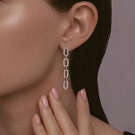 Серьги SOKOLOV - Золото 585, Фианит (арт. 0200381-3)