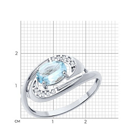 Кольцо Diamant - Серебро 925, Топаз, Фианит (арт. 94-310-02685-2)