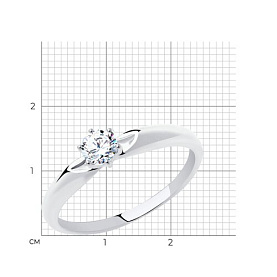 Кольцо SOKOLOV - Золото 585, Фианит (арт. 019025-3)