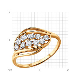 Кольцо SOKOLOV - Золото 585, Фианит (арт. 019845)