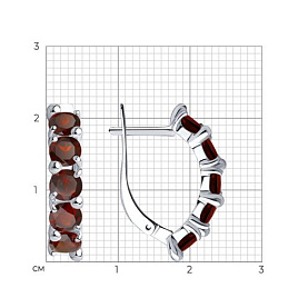 Серьги Diamant - Серебро 925, Гранат (арт. 94-320-00346-2)