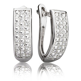 Серьги Галатея - Серебро 925, Фианит (арт. 3227.1)