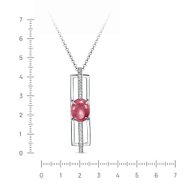 Колье Кабаровских - Серебро 925, Улексит, Фианит (арт. 16-579-24489)