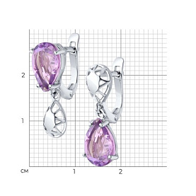 Серьги Diamant - Серебро 925, Аметист (арт. 94-320-02688-2)