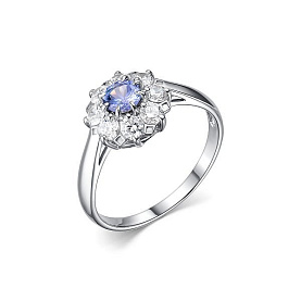 Кольцо Дар - Серебро 925, Танзанит, Фианит (арт. К-3912рс46400)