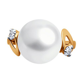 Кольцо SOKOLOV - Золото 585, Жемчуг культивированный, Фианит (арт. 791188)