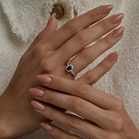 Кольцо SOKOLOV - Серебро 925, Гранат, Фианит (арт. 92014856)