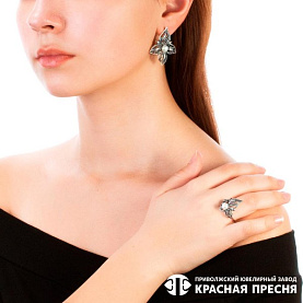 Серьги Красная пресня - Серебро 925, Жемчуг культивированный (арт. 33312308)