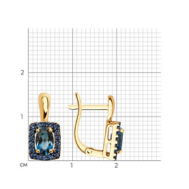 Серьги SOKOLOV - Серебро 925, Топаз лондон, Фианит (арт. 92022942)