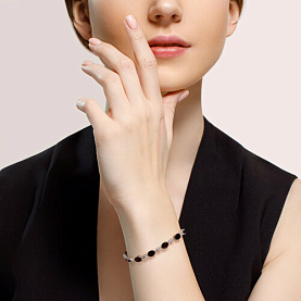Браслет SOKOLOV - Серебро 925, Гранат, Фианит (арт. 92050151)