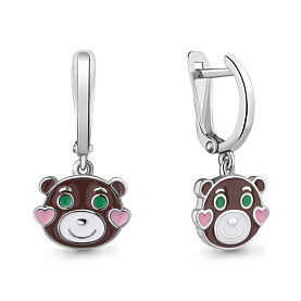 Серьги Аквамарин - Серебро 925, Эмаль (арт. 34265.5)