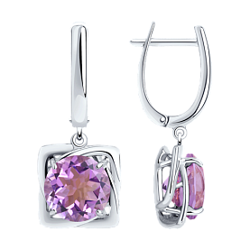 Серьги Diamant - Серебро 925, Аметист (арт. 94-321-00985-2)
