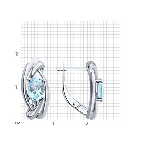 Серьги Diamant - Серебро 925, Топаз (арт. 94-320-00186-1)