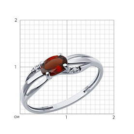 Кольцо Diamant - Серебро 925, Гранат, Фианит (арт. 94-310-00182-2)