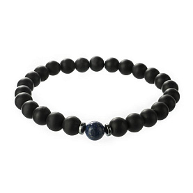 Браслет Фиделис - Прочие материалы, Гематит, Дюмортьерит, Лазурит (арт. AS-S05-08-ShLz)