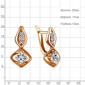 Серьги Аквамарин - Серебро 925, Фианит (арт. 49224А.6)