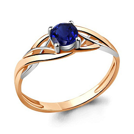 Кольцо Аквамарин - Золото 375, Синтетический сапфир (арт. 63893Н.8)