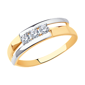 Кольцо SOKOLOV - Золото 375, Фианит (арт. 017224-4)