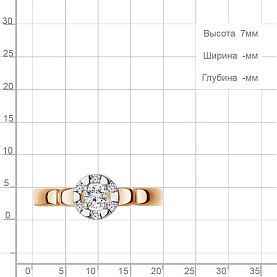 Кольцо Аквамарин - Серебро 925, Фианит (арт. 600409А.6)