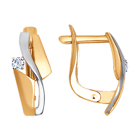 Серьги SOKOLOV - Золото 375, Фианит (арт. 027266-4)