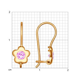 Серьги SOKOLOV - Золото 585, Фианит (арт. 027226)