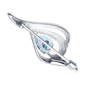 Брошь Diamant - Серебро 925, Топаз, Фианит (арт. 94-340-01045-1)