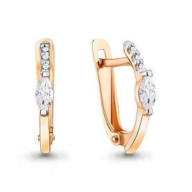 Серьги Аквамарин - Золото 585, Фианит (арт. 48872.1)