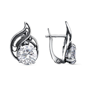 Серьги Красная пресня - Серебро 925, Фианит (арт. 33815052)