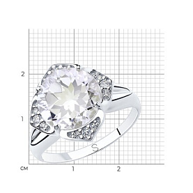 Кольцо SOKOLOV - Серебро 925, Горный хрусталь, Фианит (арт. 92011817)