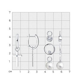 Серьги SOKOLOV - Серебро 925, Жемчуг культивированный, Фианит (арт. 94024208)