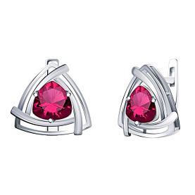 Серьги Атолл - Серебро 925, Фианит (арт. 21051с1-925)